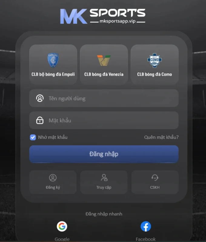 Cách Đăng Nhập Tài Khoản tại Nhà Cái MK Sports
